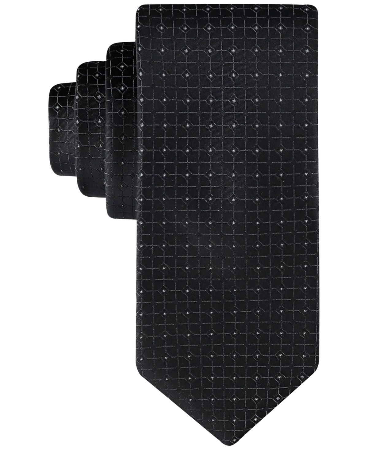Shop Calvin Klein Men's Chelsea Grid-dot Tie In Black