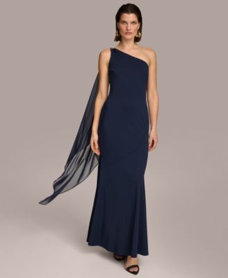 【Donna Karan New York】Hardware-Trim One-Shoulder Gown Donna Karan New York Donna Karan Women's Hardware-Trim One