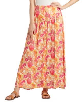 BCX - Juniors' Floral-Print Yoked Maxi Skirt
