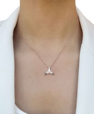 Chocolate Ombr&eacute; Diamond Whale Tail 19" Adjustable Pendant Necklace (1/5 ct. t.w.) in 14k Rose Gold