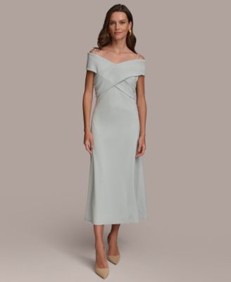 Donna Karan New York - Women's Off-The-Shoulder Crossover Midi Dress
