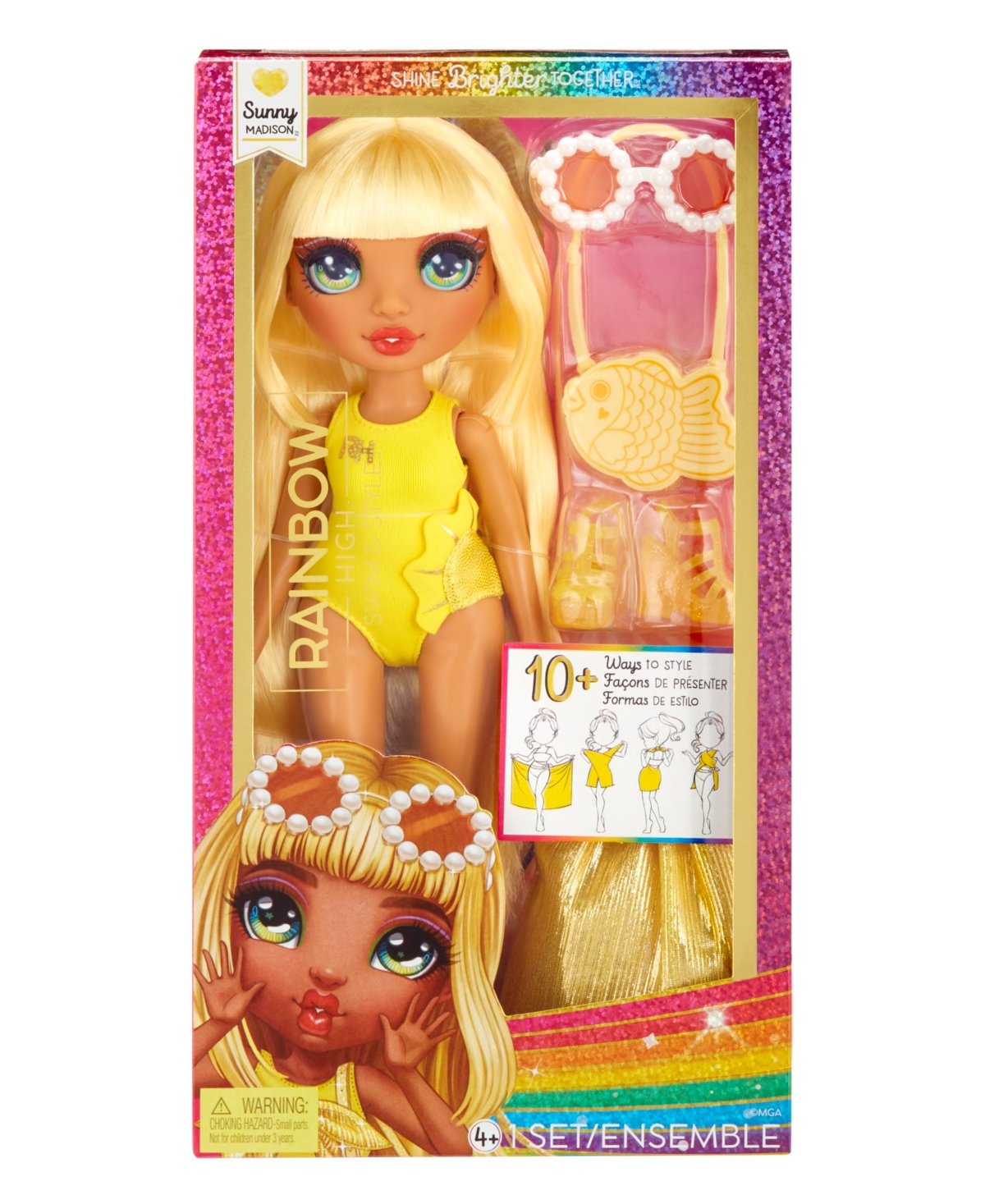 Rainbow High Swim and Style Fashion Doll- Sunny