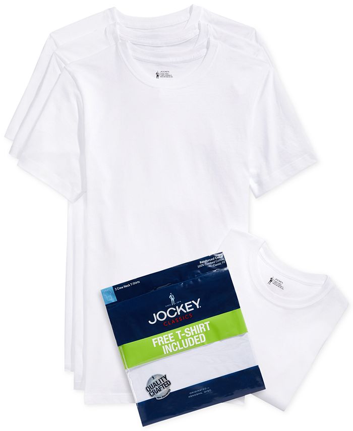 Jockey Men's Tagless 3-Pack Crew Neck T-Shirts + 1 Bonus Shirt, Created for Macy's -