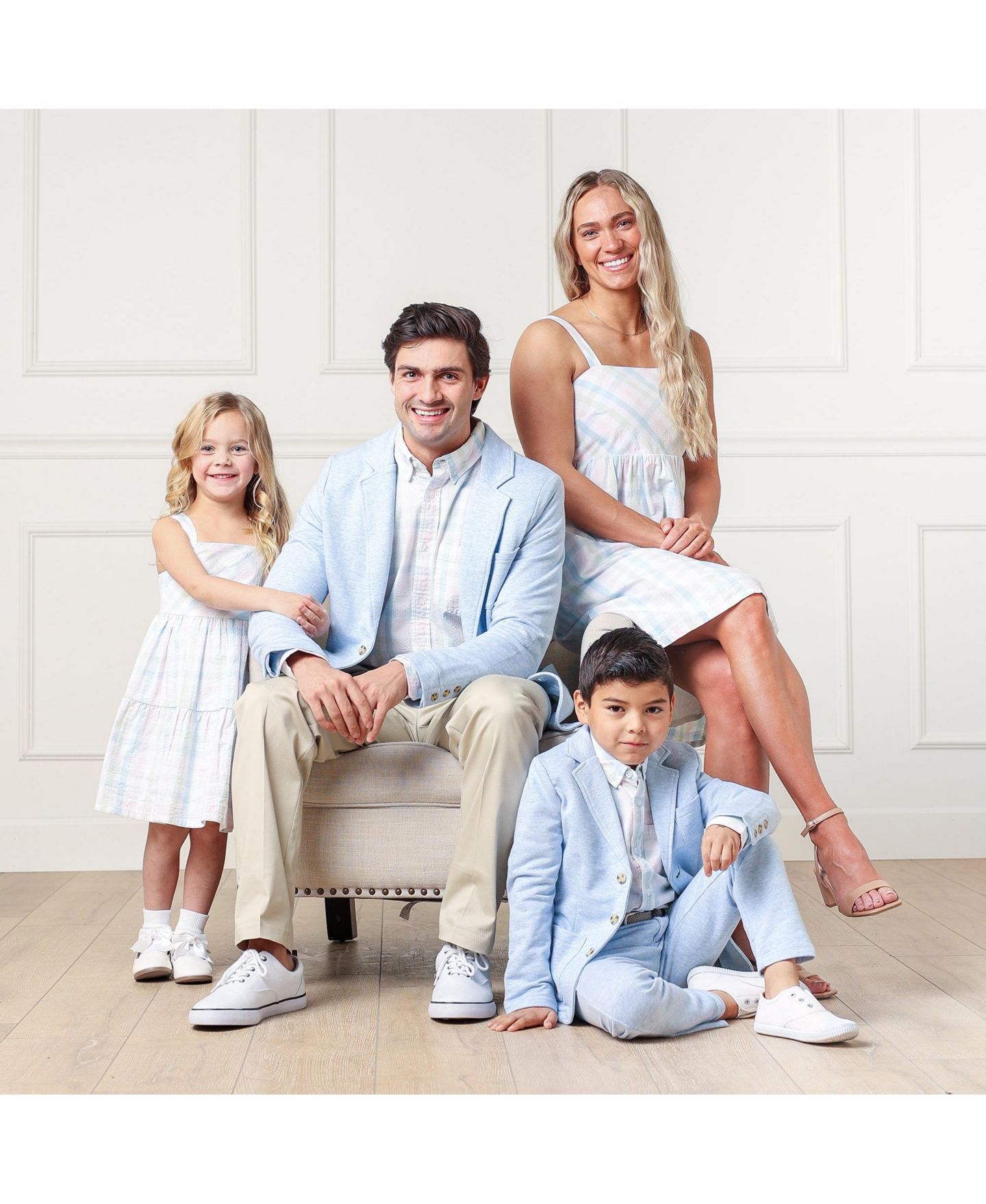 Мужской пиджак Hope & Henry French Terry Blazer, цвет: Светлый синий меланжевый — фото 19