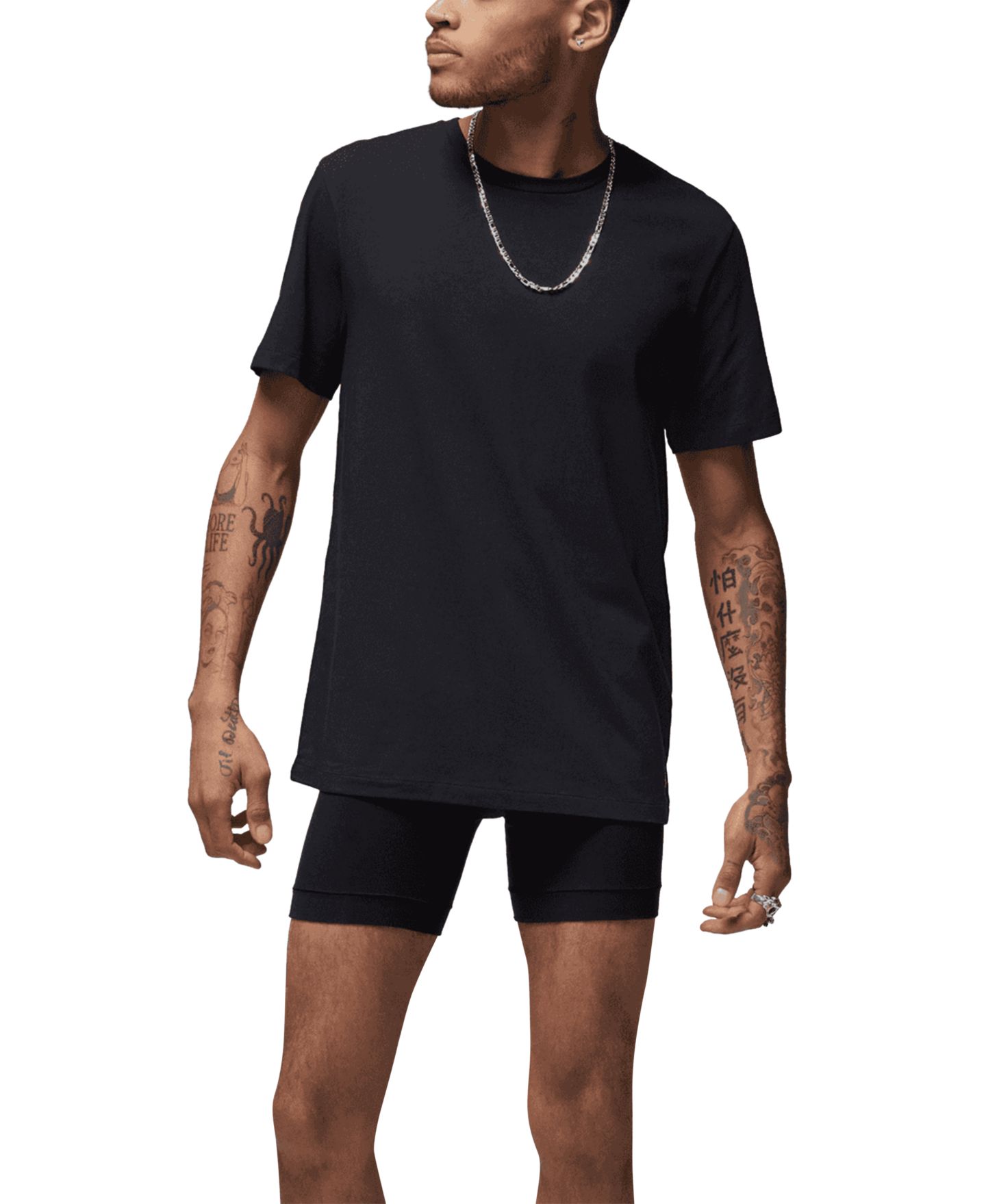 Мужские футболки Jordan 2-Pack Flight Base Stretch Cotton Crewneck T-Shirts, цвет: Чёрный — фото 2