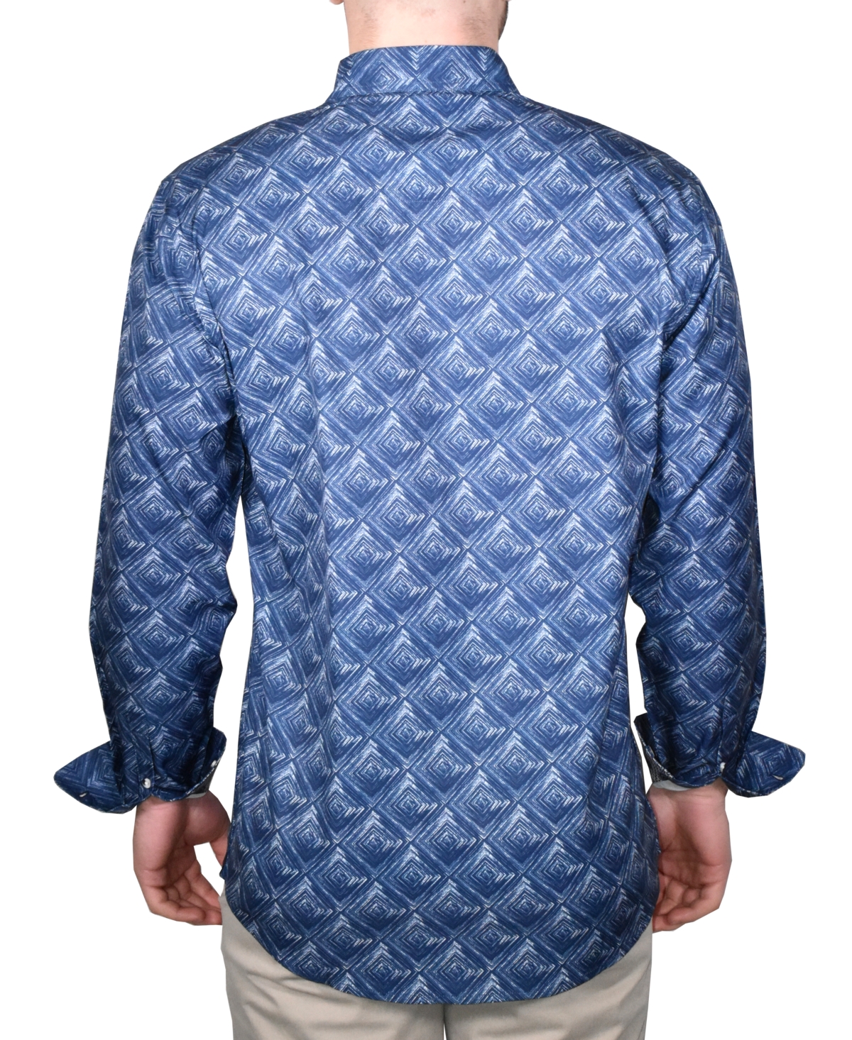 Shop Vintage 1946 Men's Printed Long-sleeve Woven Shirt In Navy