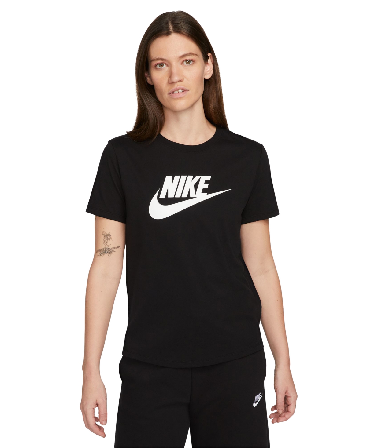 Shop Nike Sportswear Women's Essentials Logo T-shirt In Black,white