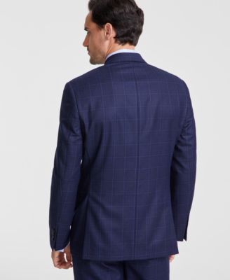 Men's Classic-Fit Wool-Blend Stretch Plaid Suit Separate Jacket