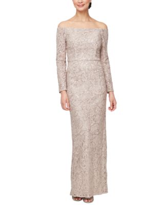 Alex evenings sequined lace gown best sale