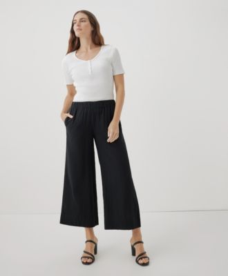 Women's Organic Cotton Coastal Double Gauze Wide Leg Pant