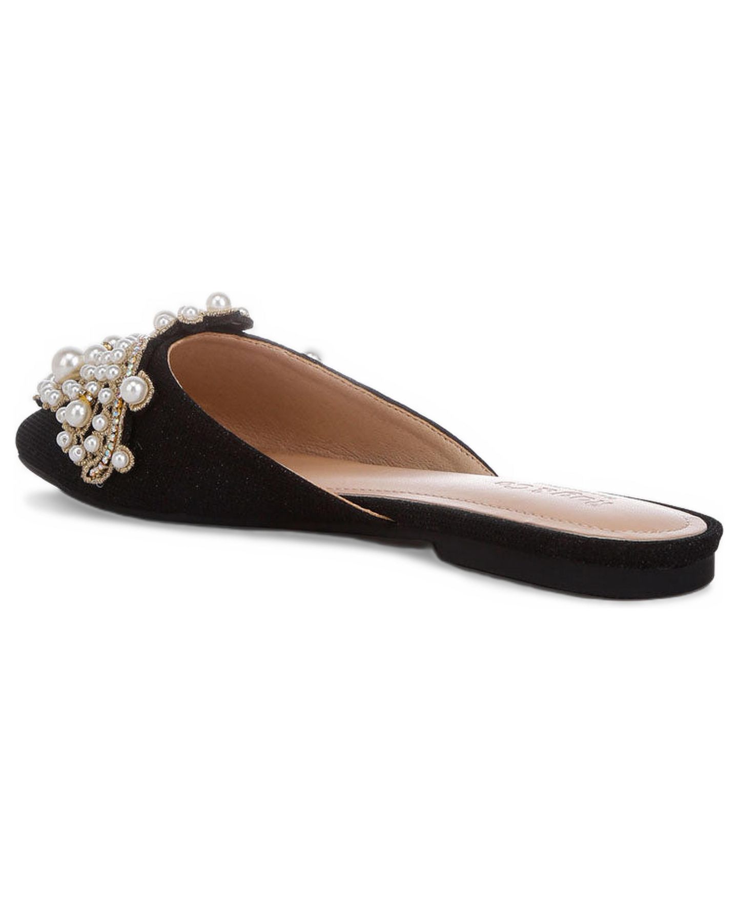 Женские сабо Rag & Co Women Astre Pearl Embellished Shimmer Mules, цвет: Чёрный — фото 2