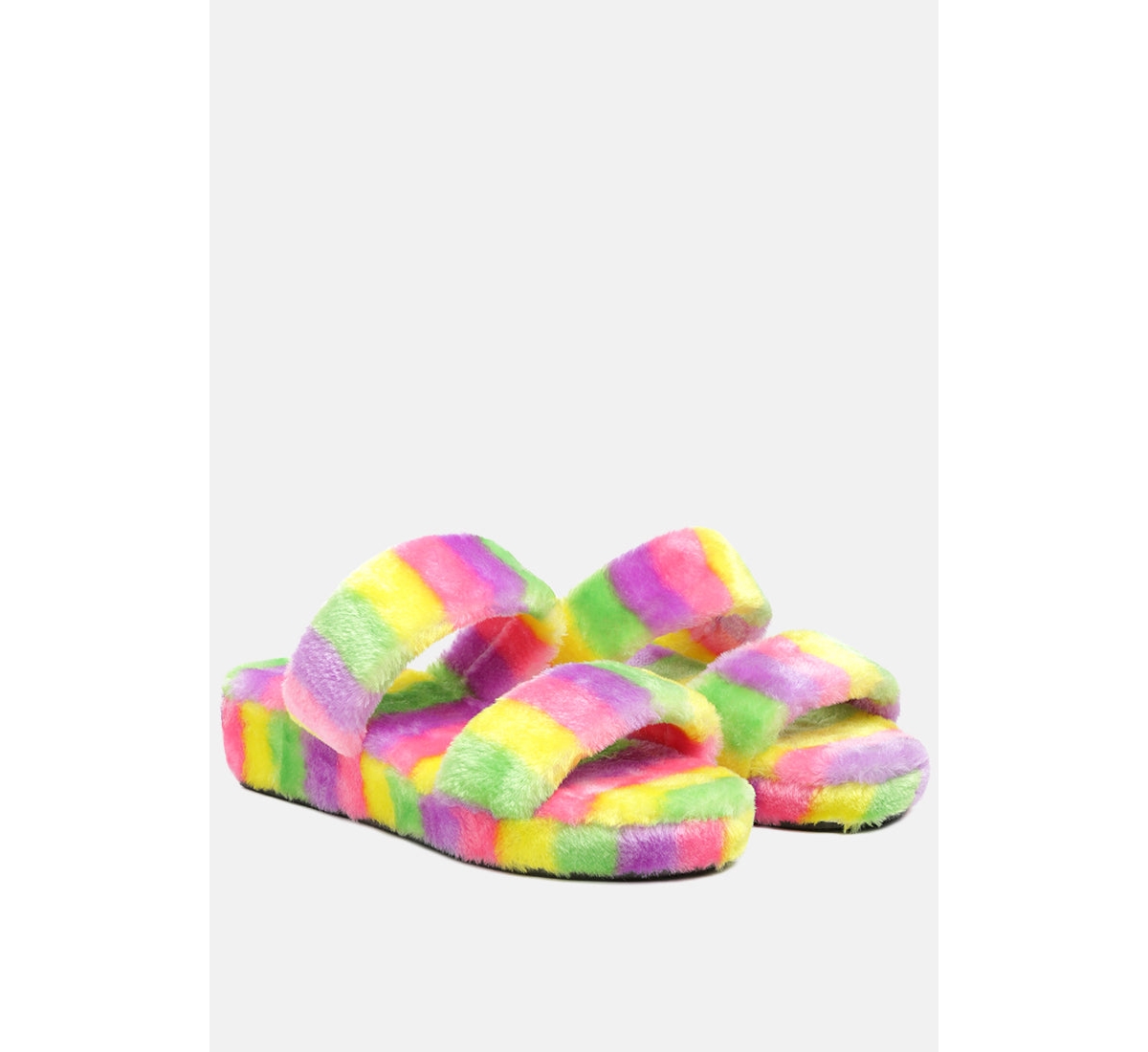 London Rag Smoothie Fur Slip-On Flats