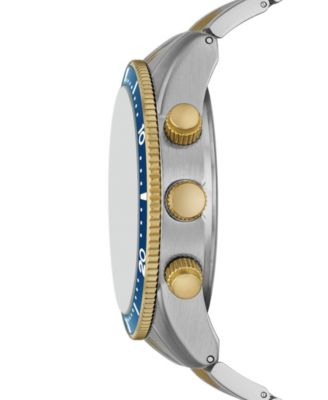 Men's Three Hand 2T Silver-Tone, Gold-Tone Alloy Watch 42mm Gift Set