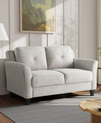 56.3" Polyester Harvard Loveseat with Curved Arms