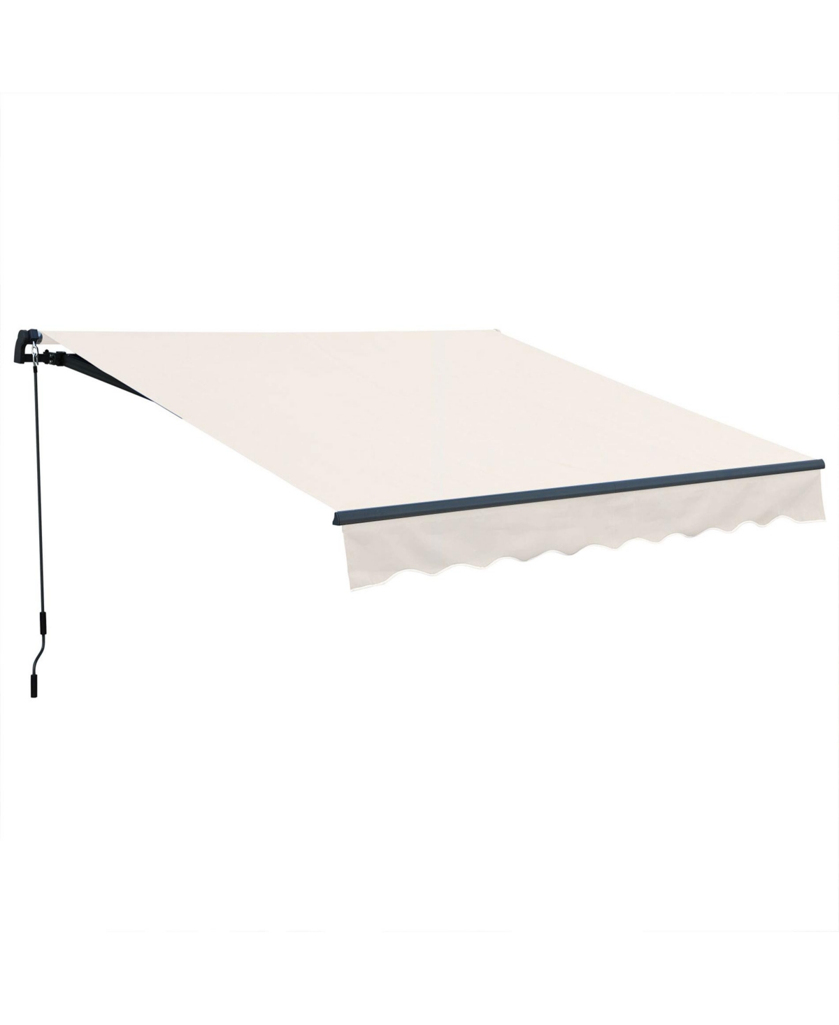 12'x 8' x 5' Retractable Window Awning Sunshade Shelter,Polyester Fabric,with Retractable Brackets and Three Wall Bases,fit for Yard, Patio, Do
