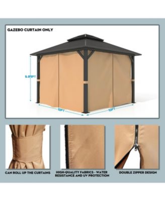 10' x 10' Gazebo Curtain Set Protecting Privacy Side Walls 4 Panels
