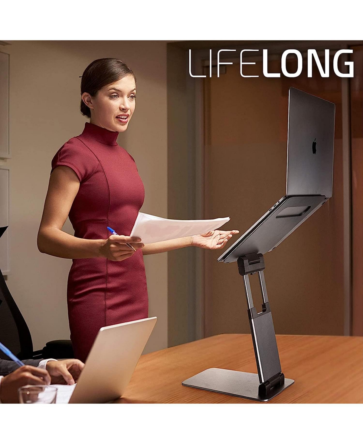 Ergonomic Laptop Stand: Adjustable Height, Compatible with All MacBook, Laptops, Tablets 11-17