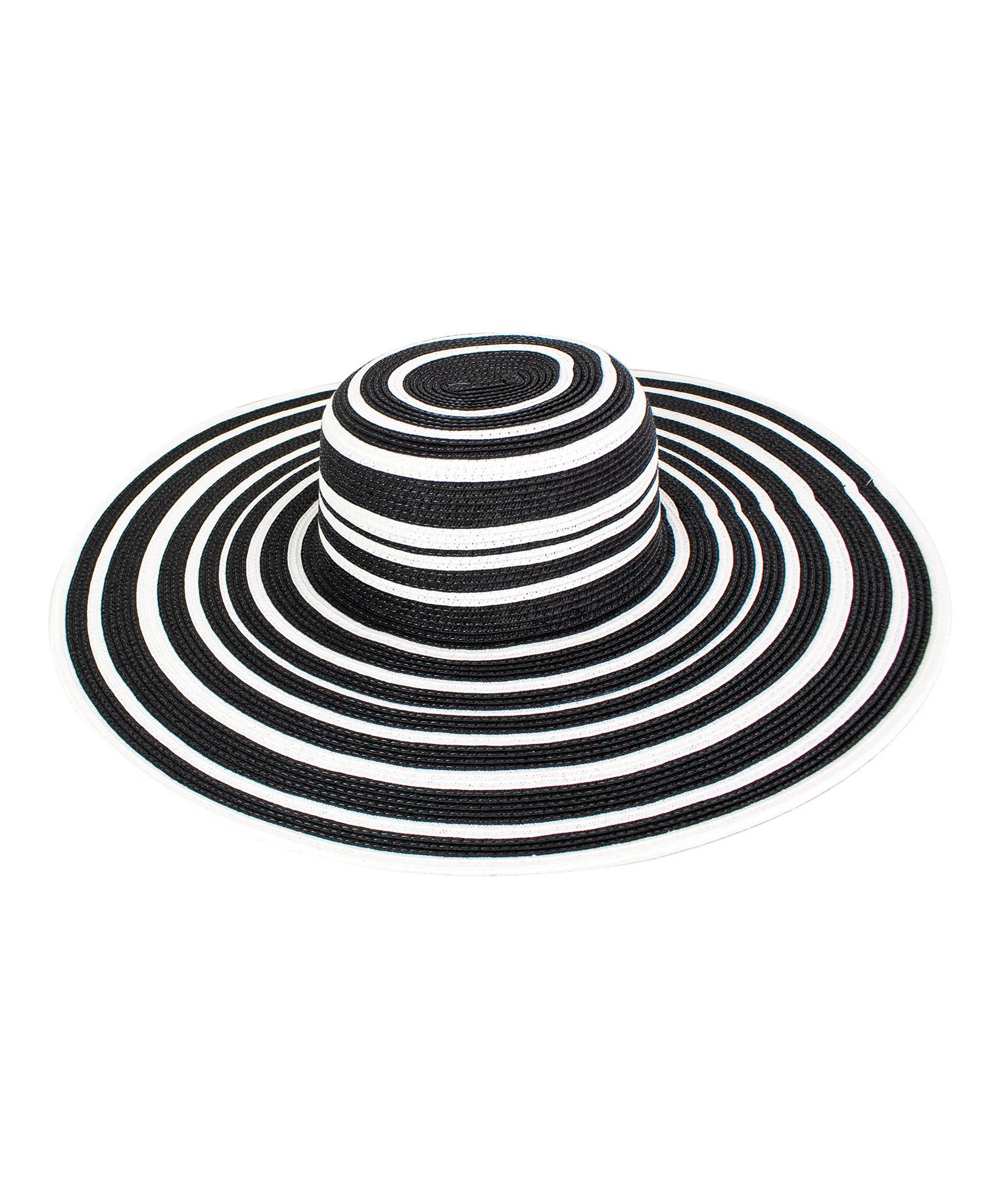 Drew Extra Wide Brim Striped Hat