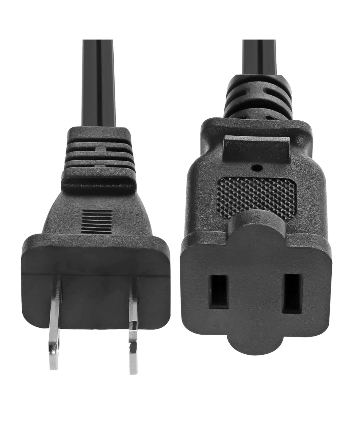 Ac Power Cord 10 Ft • Us Polarized Male to Female 2 Prong Extension Adapter 16AWG/2C 125V 13A -Exc Blk 10FT - Black
