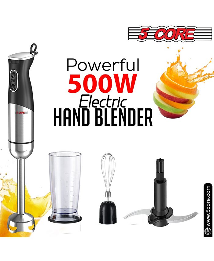 5 Core Hand Blender • 500W Immersion Blender • Electric Hand Mixer w 2