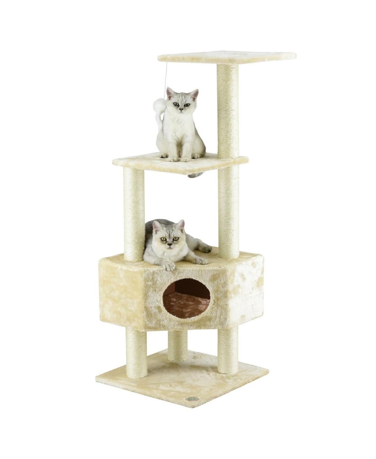 51 in. Classic Cat Tree Furniture with Sisal Covered Posts - Open miscellaneous