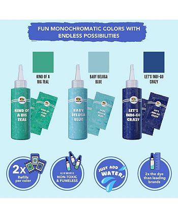  DOODLE HOG Blue Colors Tie Dye Kit in Beach Bum Blue Tie Dye –  Custom Clothing Dye with 6 Refills for Summer Activities for Kids - Tie Dye  Supplies with Aqua