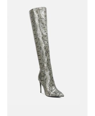 Women's Catalina Snake Print Stiletto Knee Boots
