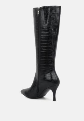 Womens Uptown Pointed Mid Heel Calf Boots