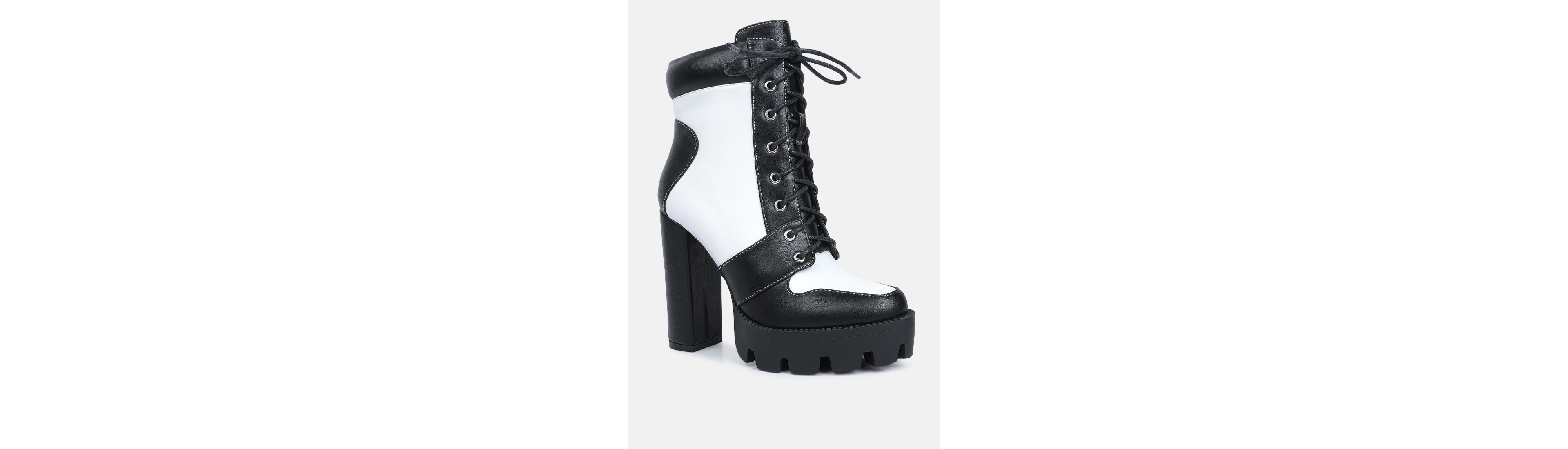 moos block heel lace up boots