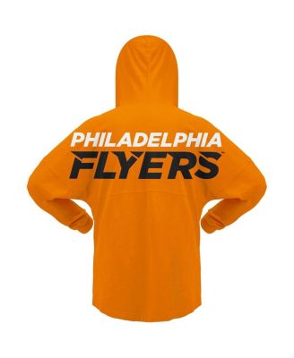Women's Orange Philadelphia Flyers Jersey Lace-Up V-Neck Long Sleeve Hoodie T-shirt