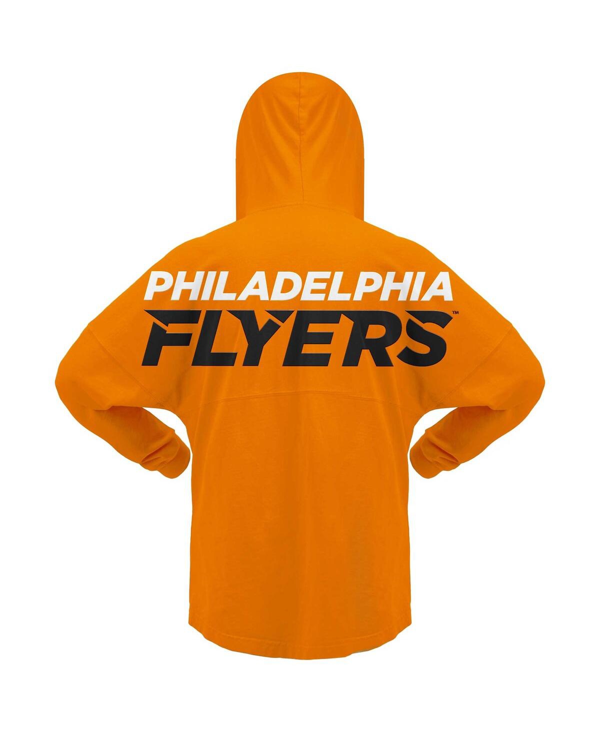 Women's FanaticsPhiladelphia Flyers Jersey Lace-Up V-Neck Long Sleeve Hoodie T-shirt - Orange
