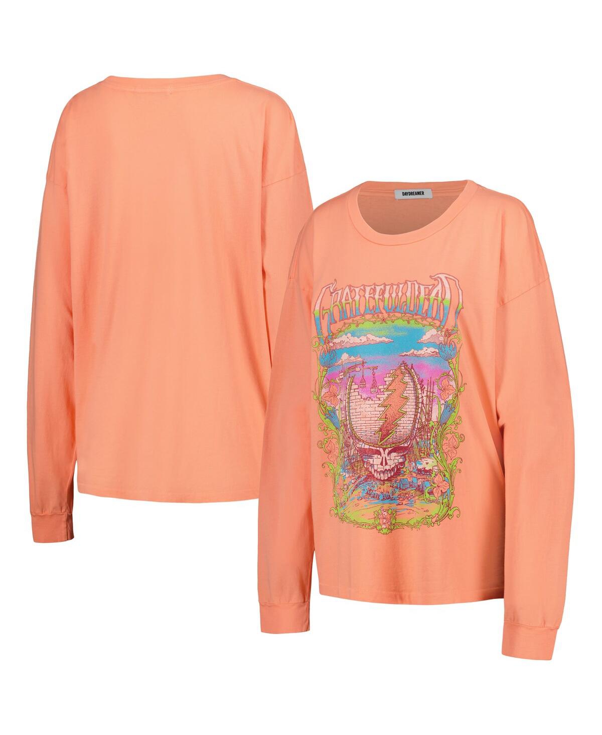 Daydreamer Women's  Coral The Grateful Dead Merch Long Sleeve T-shirt