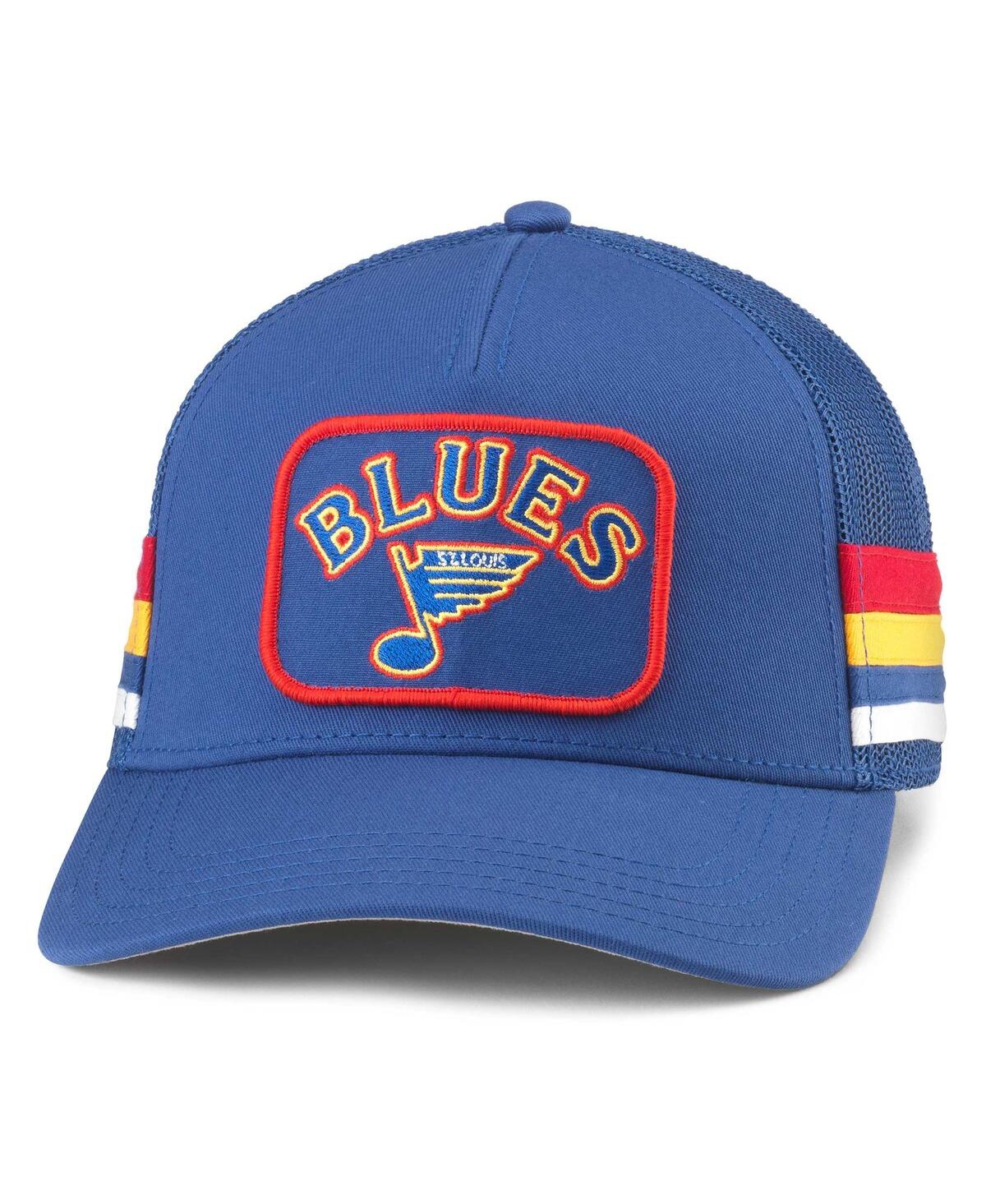 Men's American Needle Blue St. Louis Blues HotFoot Stripes Trucker Adjustable Hat - Blue