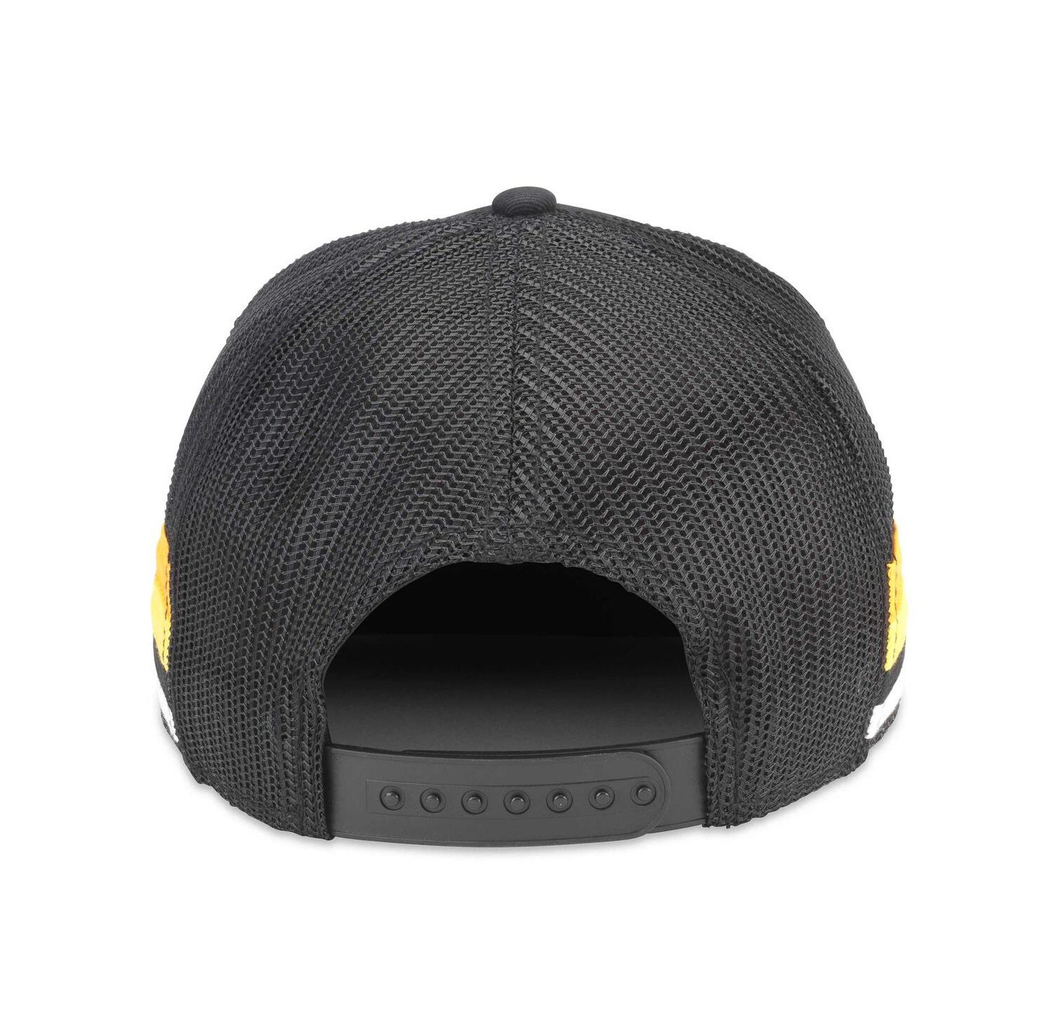 Men's Black Boston Bruins HotFoot Stripes Trucker Adjustable Hat