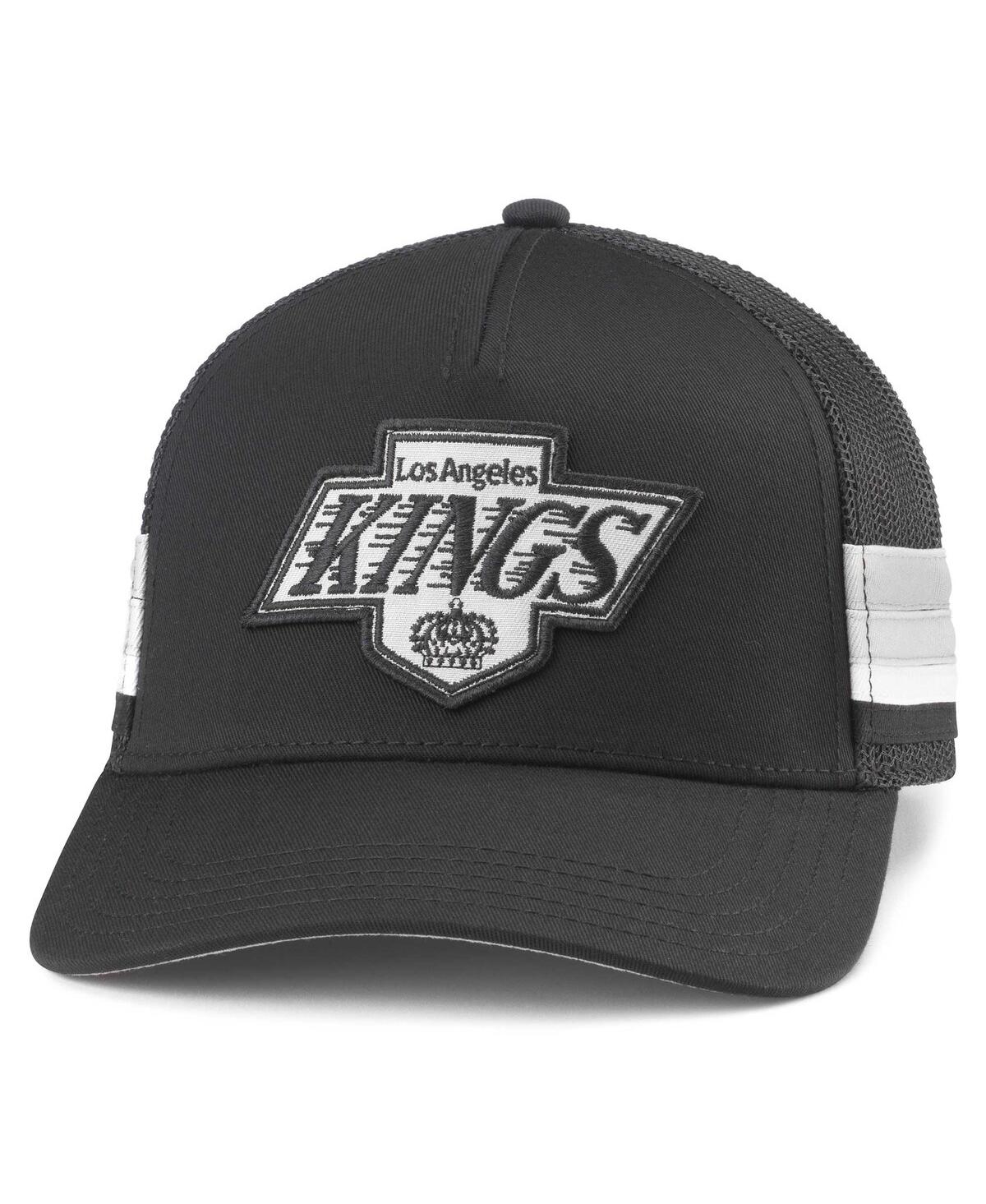 Shop American Needle Men's  Black Los Angeles Kings Hotfoot Stripes Trucker Adjustable Hat