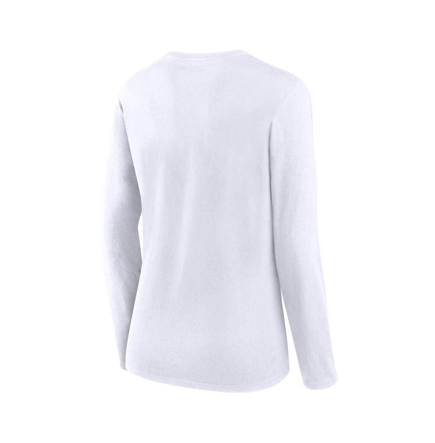 Женская футболка Fanatics White Oakland Athletics Lightweight Fitted Long Sleeve — фото 3