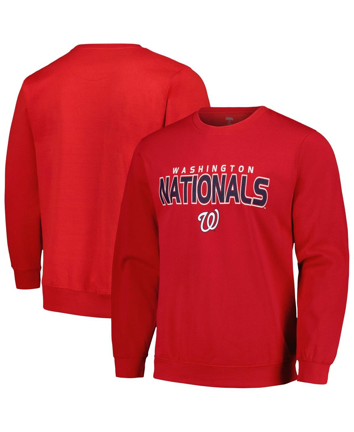 Stitches Men's  Red Washington Nationals Pullover Sweatshirt