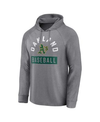 Men's Gray Oakland Athletics No Time Off Raglan Pullover Hoodie