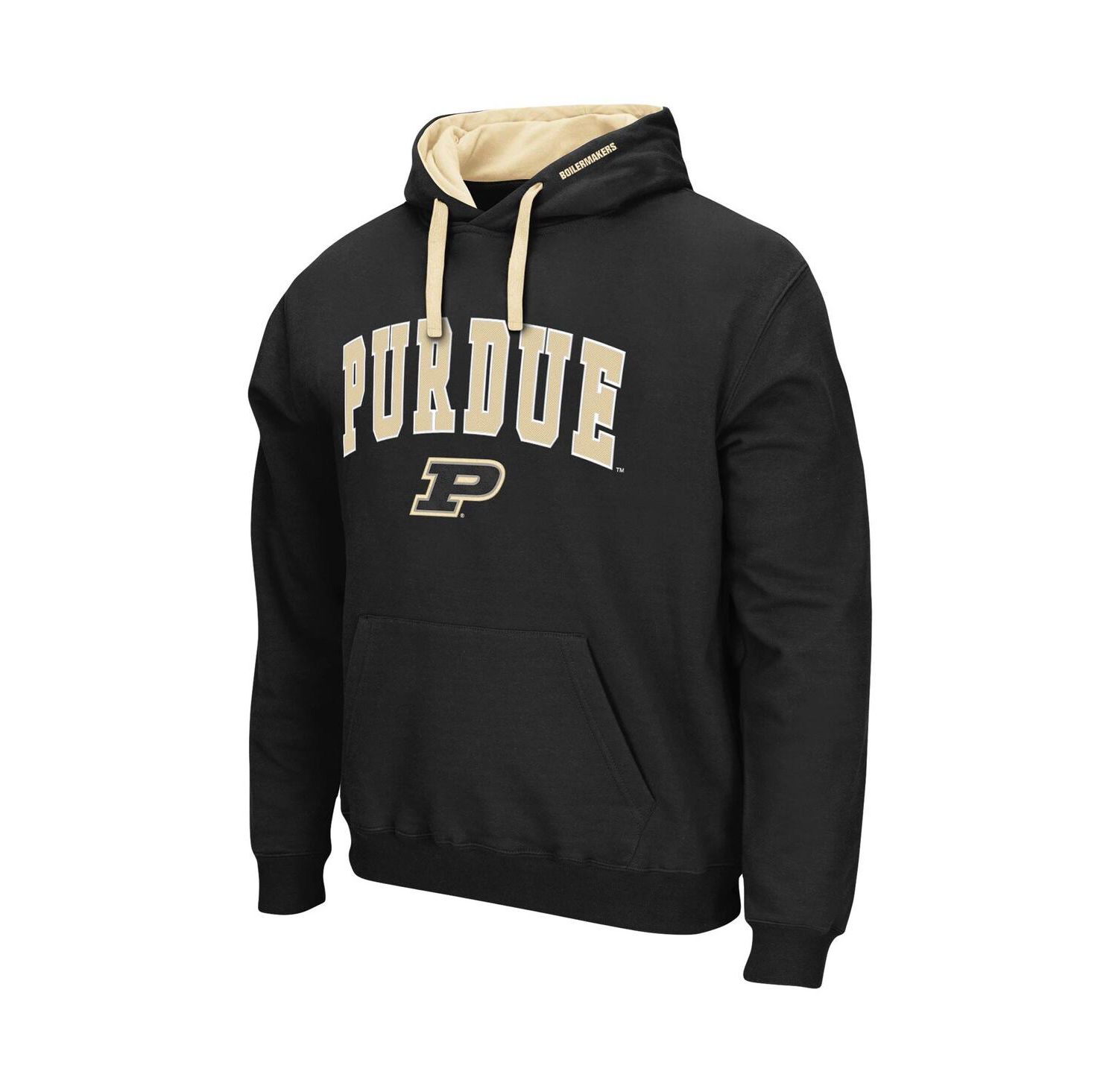 Men's Black Purdue Boilermakers Big and Tall Arch and Logo 2.0 Pullover Hoodie