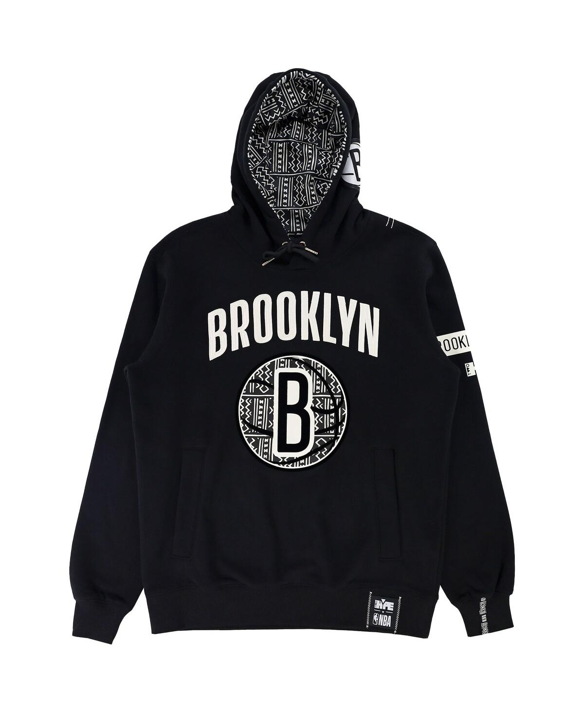 Shop Two Hype Men's And Women's Nba X  Black Brooklyn Nets Culture & Hoops Heavyweight Pullover Hoodie