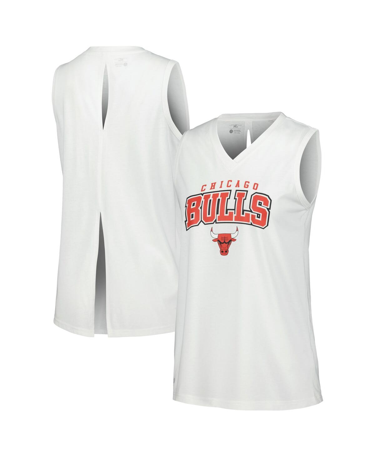 Shop Levelwear Women's  White Chicago Bulls Paisley Peekaboo Tank Top