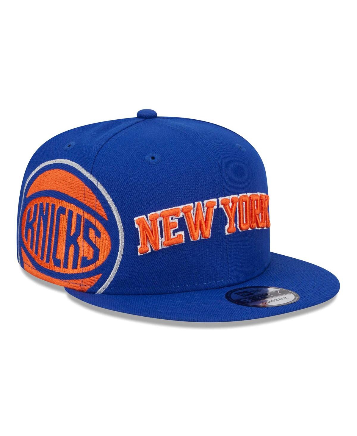 New Era Men's  Blue New York Knicks Side Logo 9fifty Snapback Hat