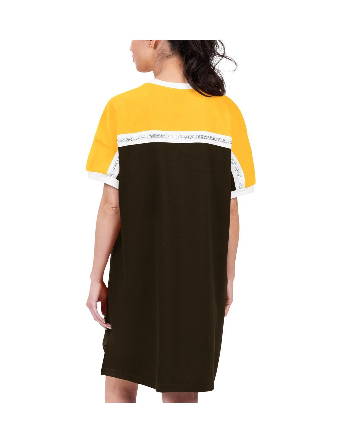 Shop G-iii 4her By Carl Banks Women's  Brown, Gold San Diego Padres Circus Catch Sneaker Dress In Brown,gold