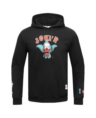 Men's Black The Simpsons Krusty Joker Pullover Hoodie