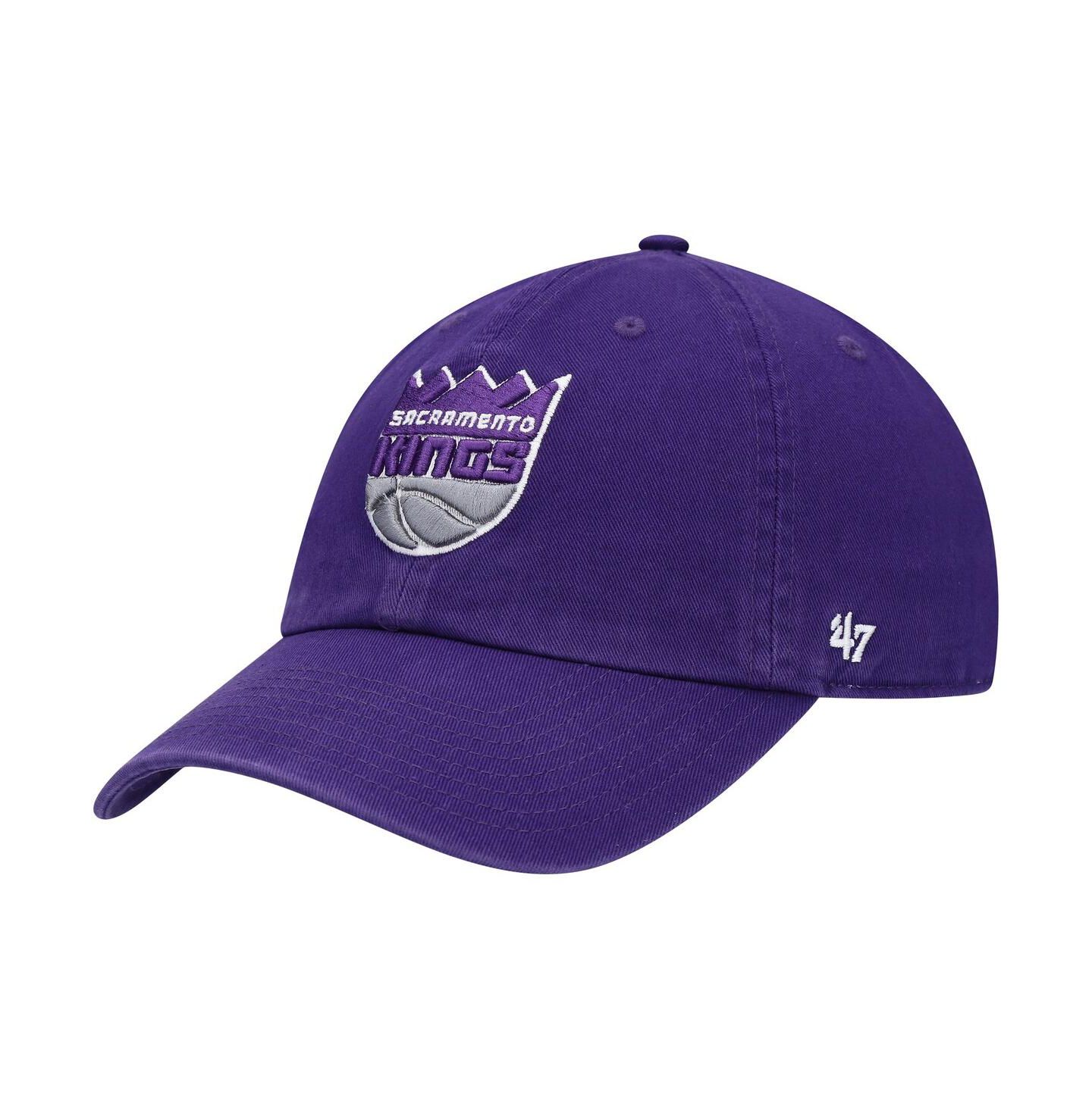 Мужская кепка '47 Brand Purple Sacramento Kings Team Clean Up Adjustable Hat — фото 1