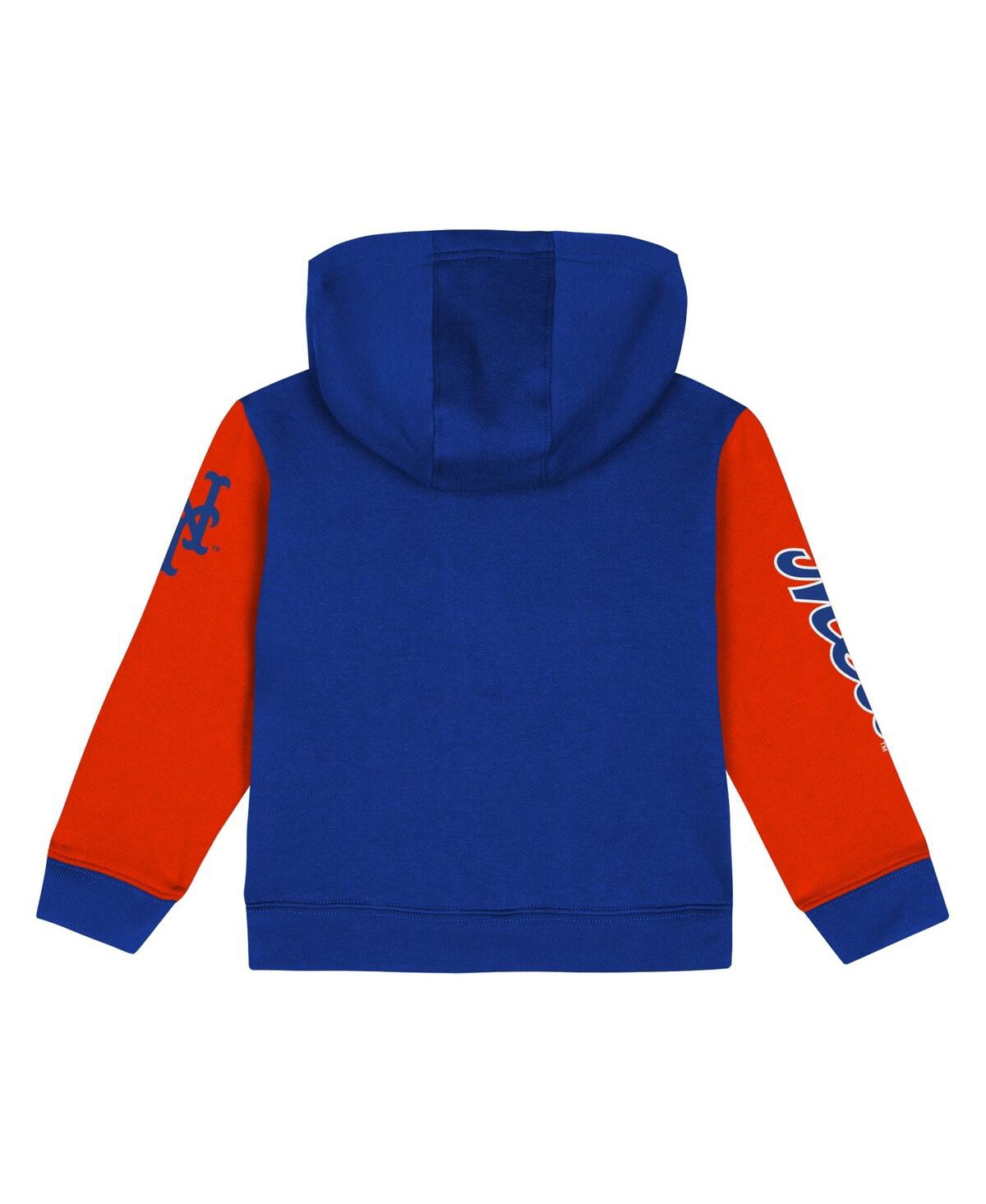 Shop Outerstuff Baby Boys And Girls  Royal New York Mets Post Card Full-zip Hoodie Jacket