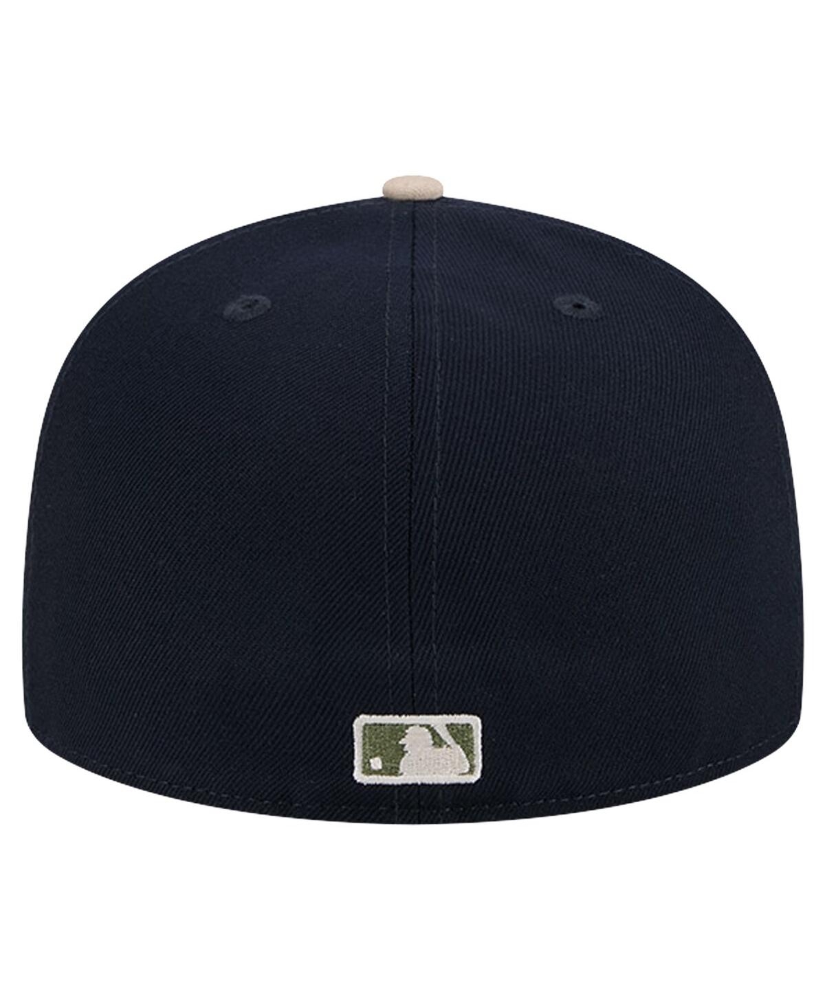 Shop New Era Men's  Navy New York Yankees Canvas A-frame 59fifty Fitted Hat