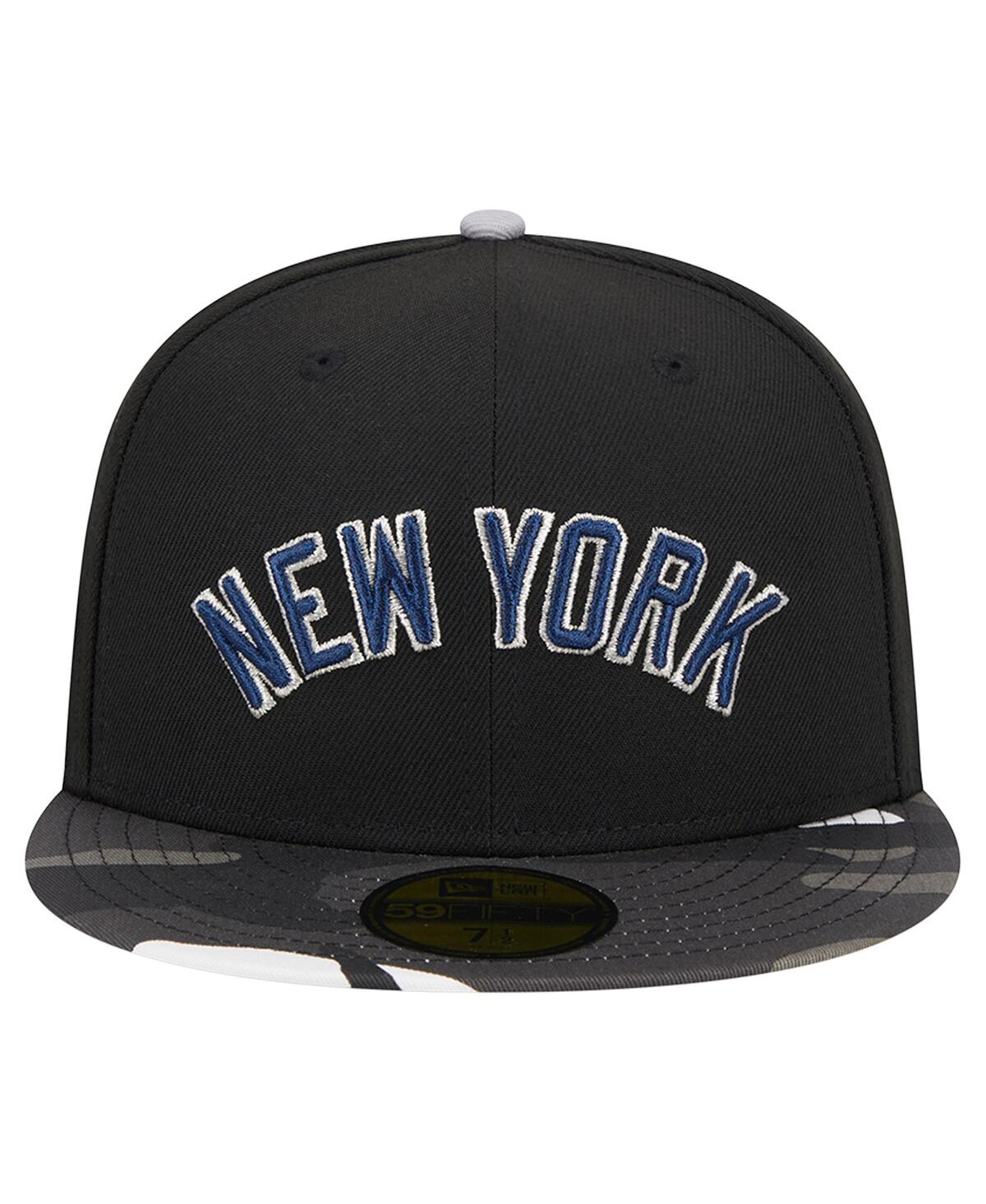 Shop New Era Men's  Black New York Yankees Metallic Camo 59fifty Fitted Hat