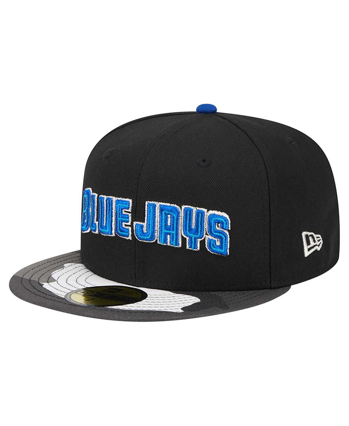 Shop New Era Men's  Black Toronto Blue Jays Metallic Camo 59fifty Fitted Hat