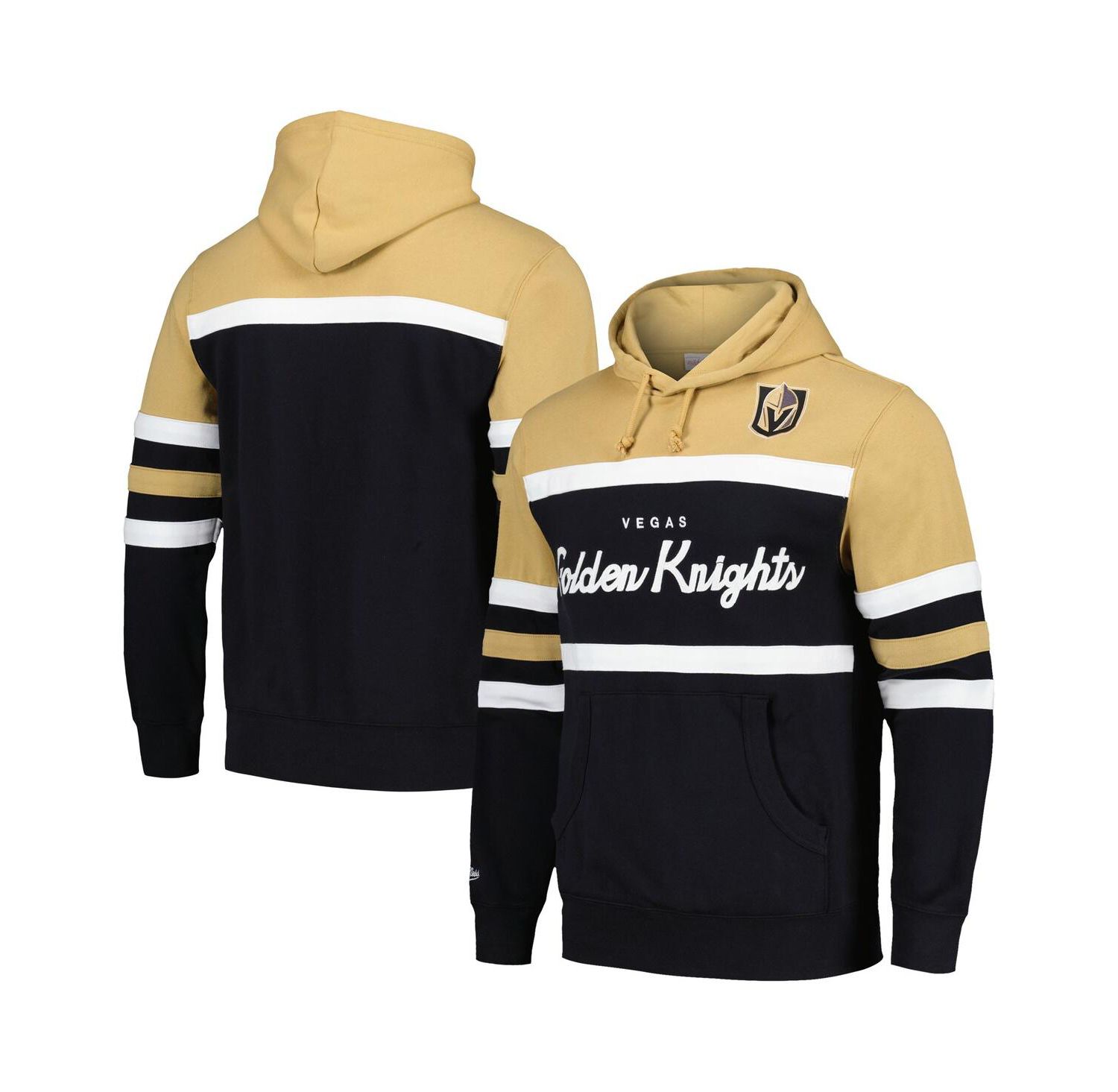 Men's Black, Gold Vegas Golden Knights Head Coach Pullover Hoodie
